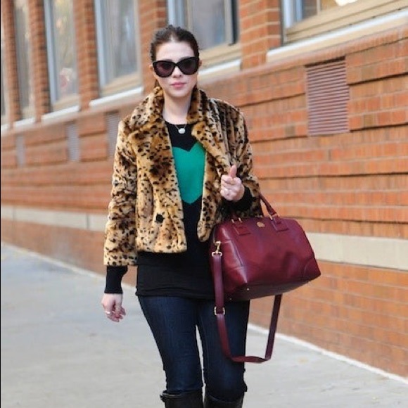 NWOT Loft Leopard Print Short Faux Fur Coat